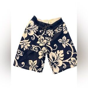 Old Navy Toddler Boy’s Swim Trunks in Blue and White Flower Print| 4T